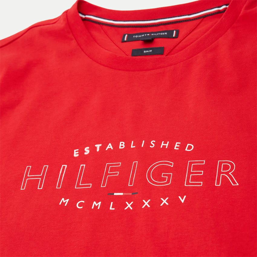 Tommy Hilfiger T-shirts 30034 HILFIGER CURVE LOGO TEE RØD