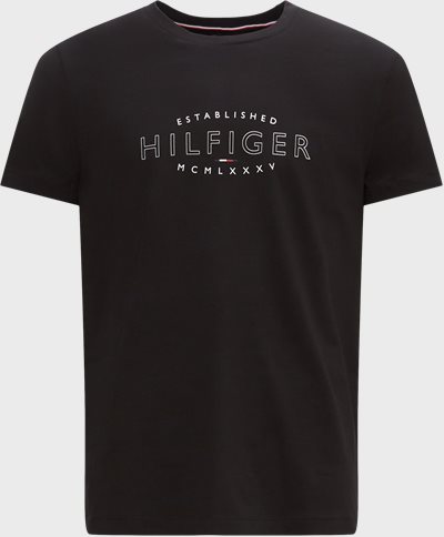 Tommy Hilfiger T-shirts 30034 HILFIGER CURVE LOGO TEE Sort