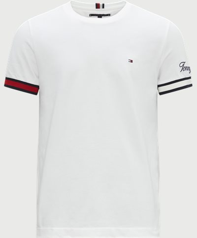 Tommy Hilfiger T-shirts 30039 PIQUE FALG CUFF TEE Hvid