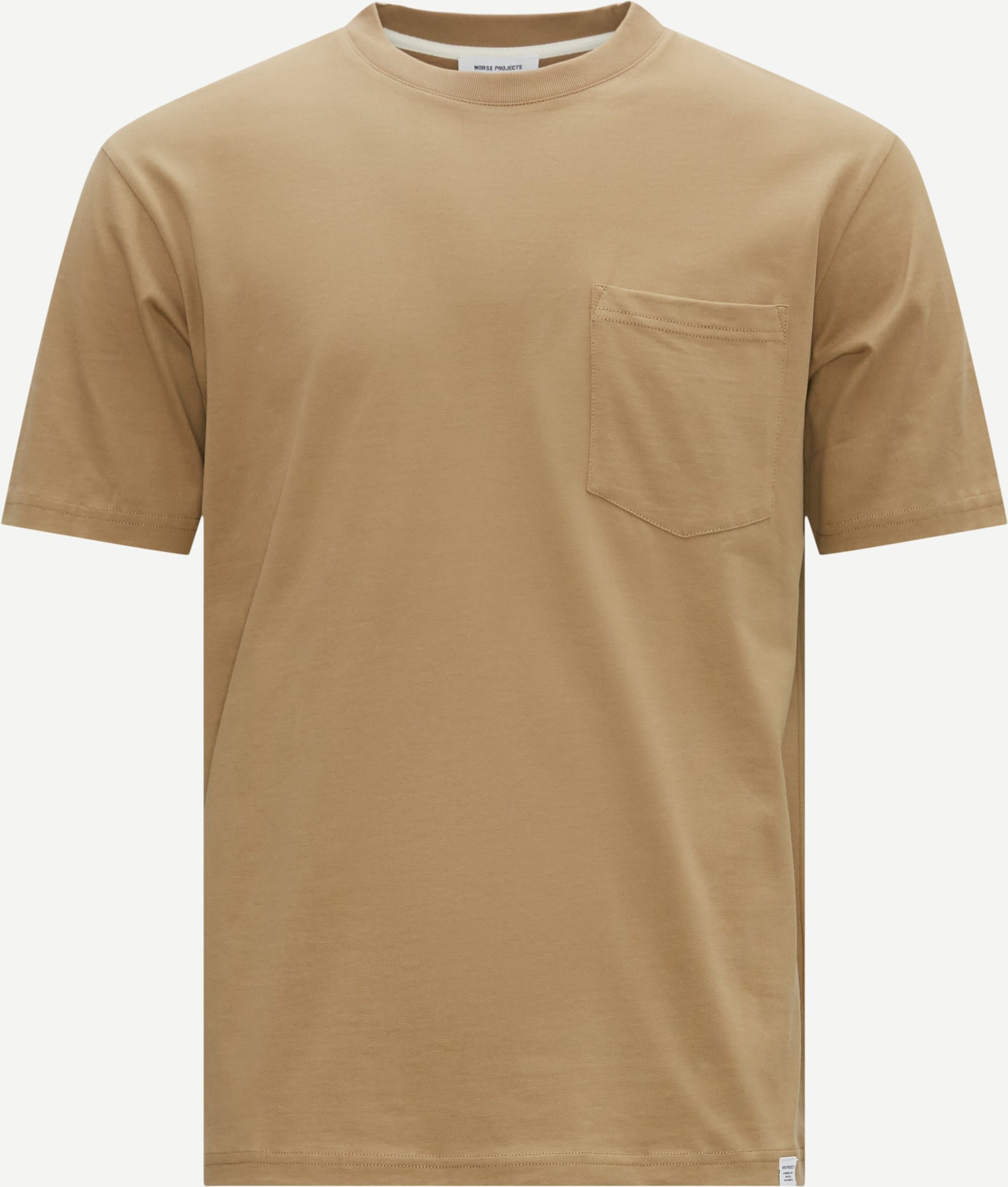 Norse Projects T-shirts N01-0553 JOHANNES STANDARD POCKET Sand