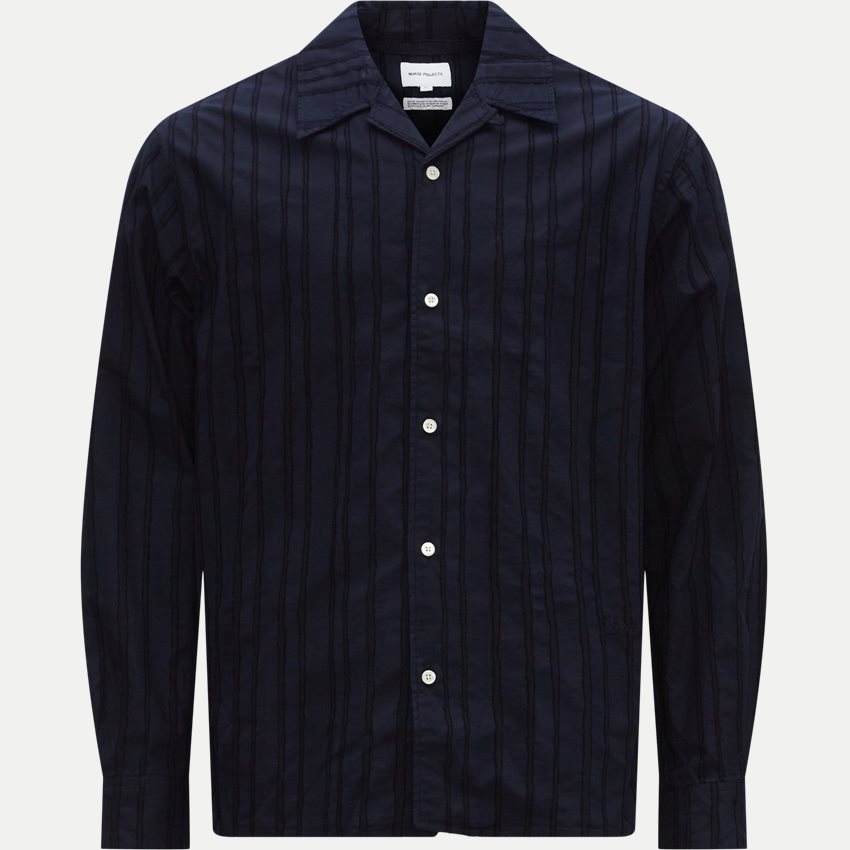 Norse Projects Shirts N40-0624 CARSTEN STRIPE LS NAVY