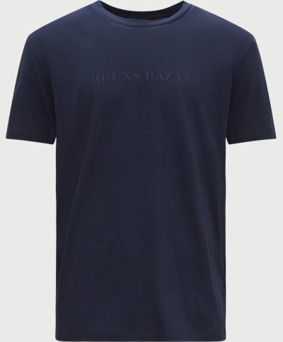 Bruuns Bazaar T-shirts GUS LOGO TEE BBM1542 Blue