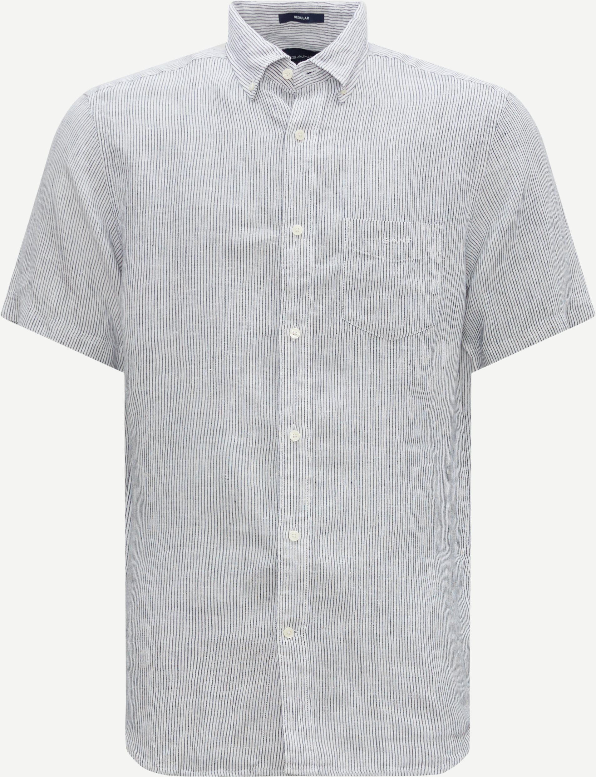 Gant Kortärmade skjortor REG LINEN STRIPE SS SHIRT 3230082 Vit