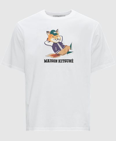 Maison Kitsuné T-shirts KM00103KJ0008 DRESSED FOX EASY T White