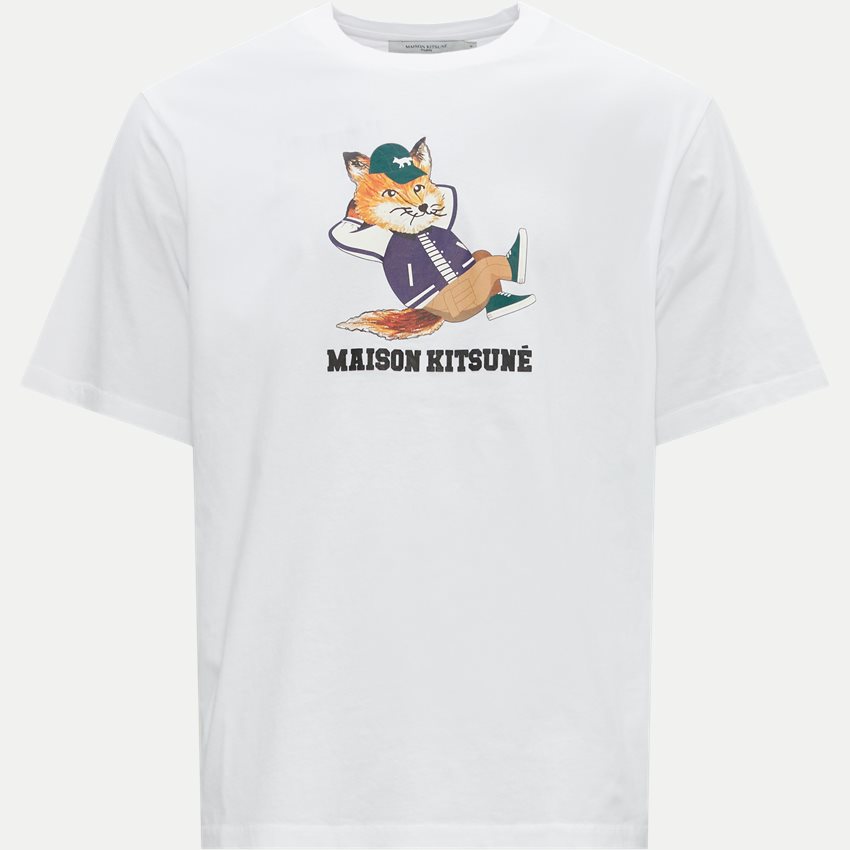 Maison Kitsuné T-shirts KM00103KJ0008 DRESSED FOX EASY T HVID