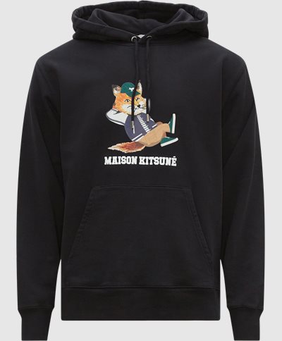 Maison Kitsuné Sweatshirts KM00307KM0001 DRESSED FOX REL. HOODIE Sort