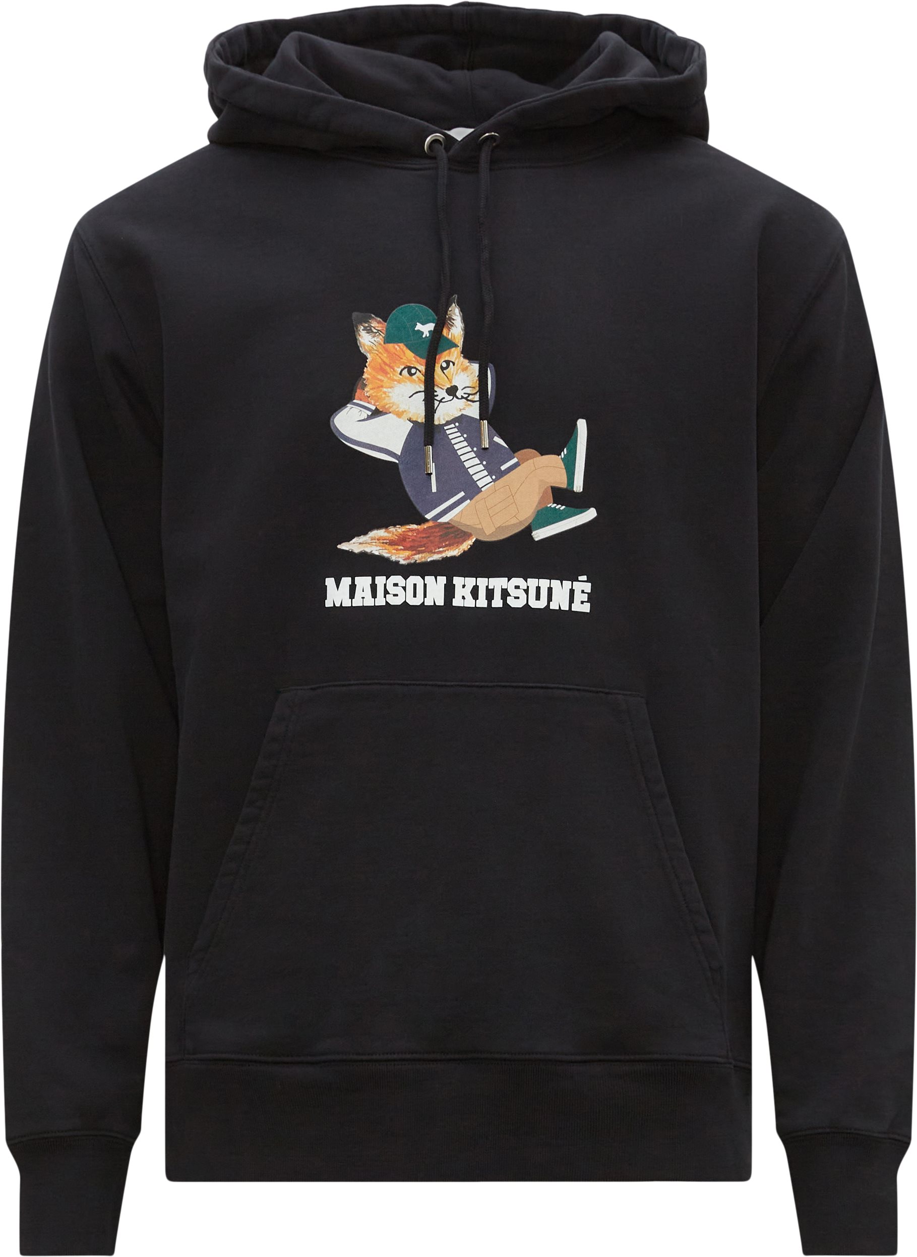 Maison Kitsuné Sweatshirts KM00307KM0001 DRESSED FOX REL. HOODIE Black