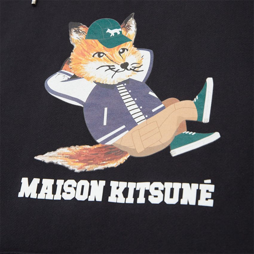 Maison Kitsuné Sweatshirts KM00307KM0001 DRESSED FOX REL. HOODIE SORT
