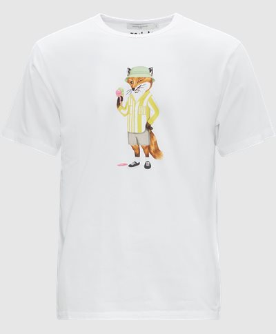 Maison Kitsuné T-shirts KM00145KJ0008 DRESSED FOX REG T Hvid