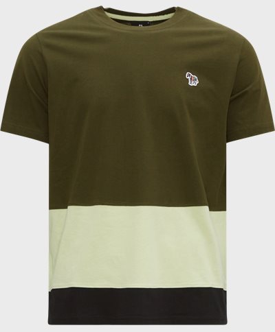 PS Paul Smith T-shirts 056YZ-K20064 PANEL T-SHIRT ZEBRA Army