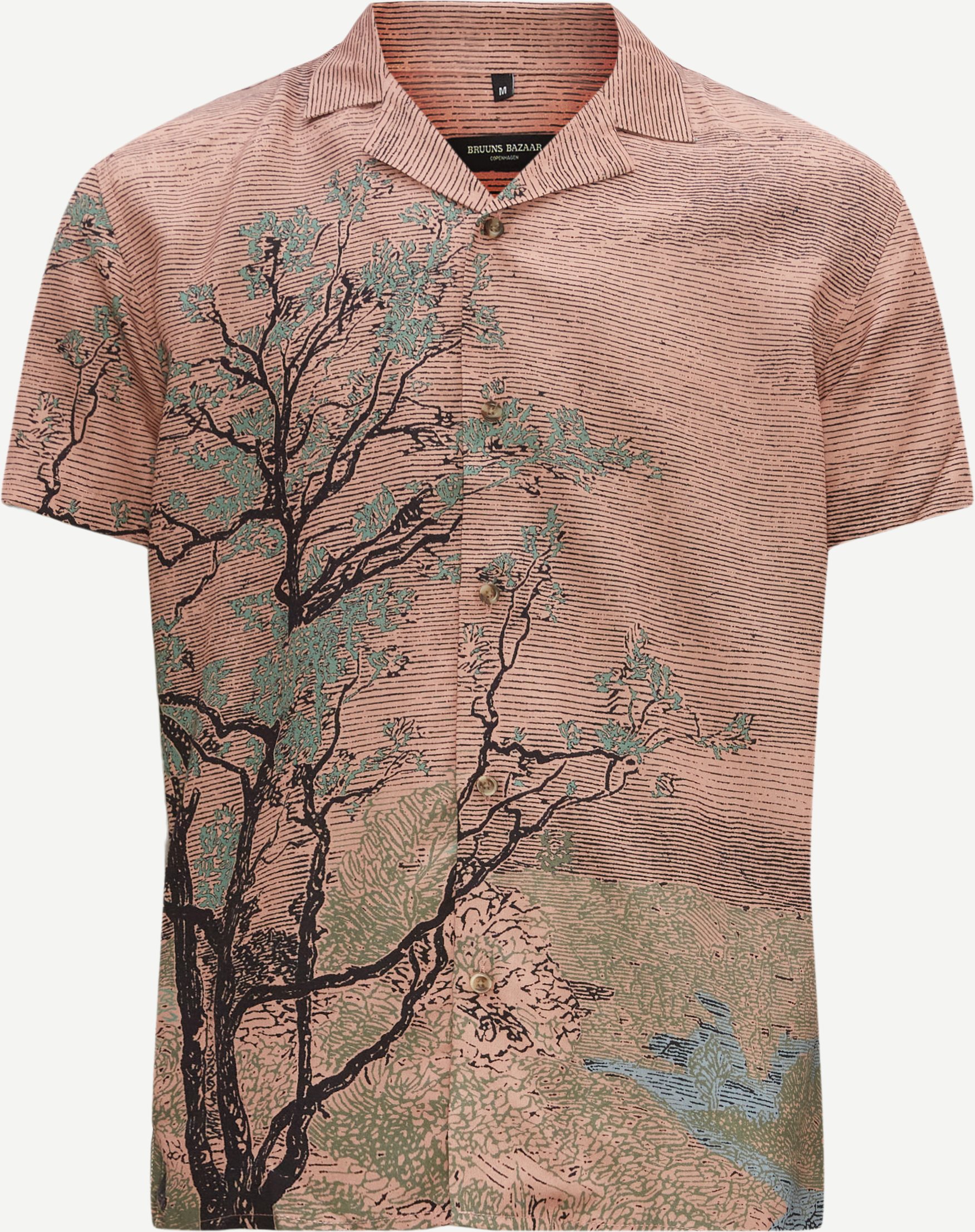 Bruuns Bazaar Kortærmede skjorter WON HOMER LANDSCAPE SHIRT BBM1536 Lyserød
