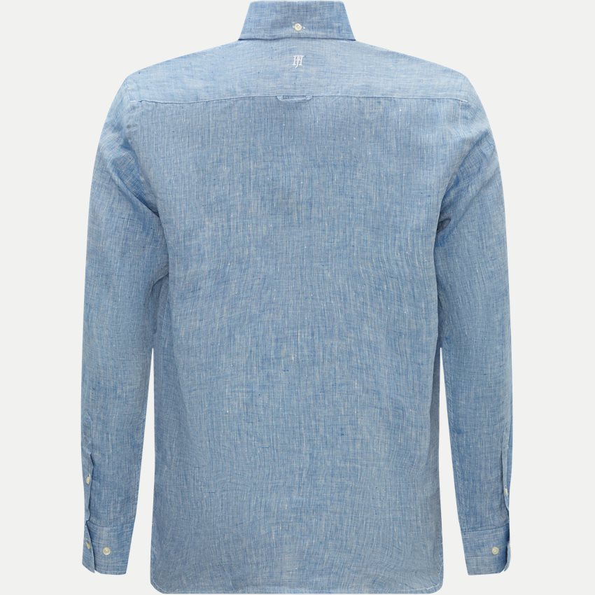Hansen & Jacob Shirts 11350 WASHED LINEN SHIRT MID.BLUE