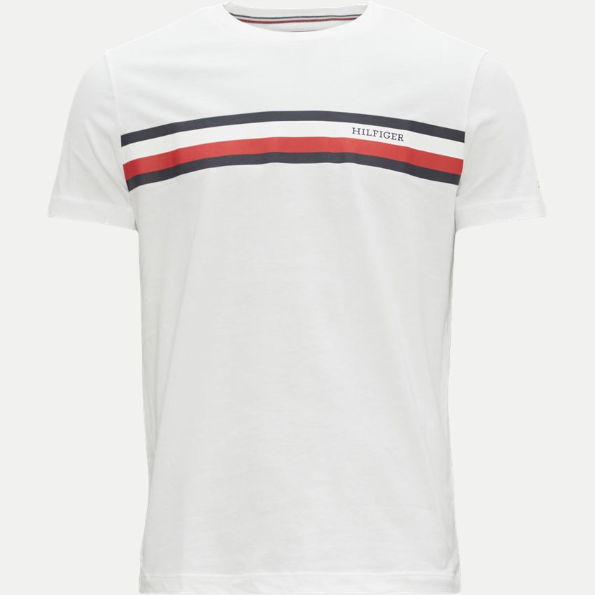 Tommy Hilfiger T-shirts 32119 RWB MONOTYPE CHEST STRIPE HVID