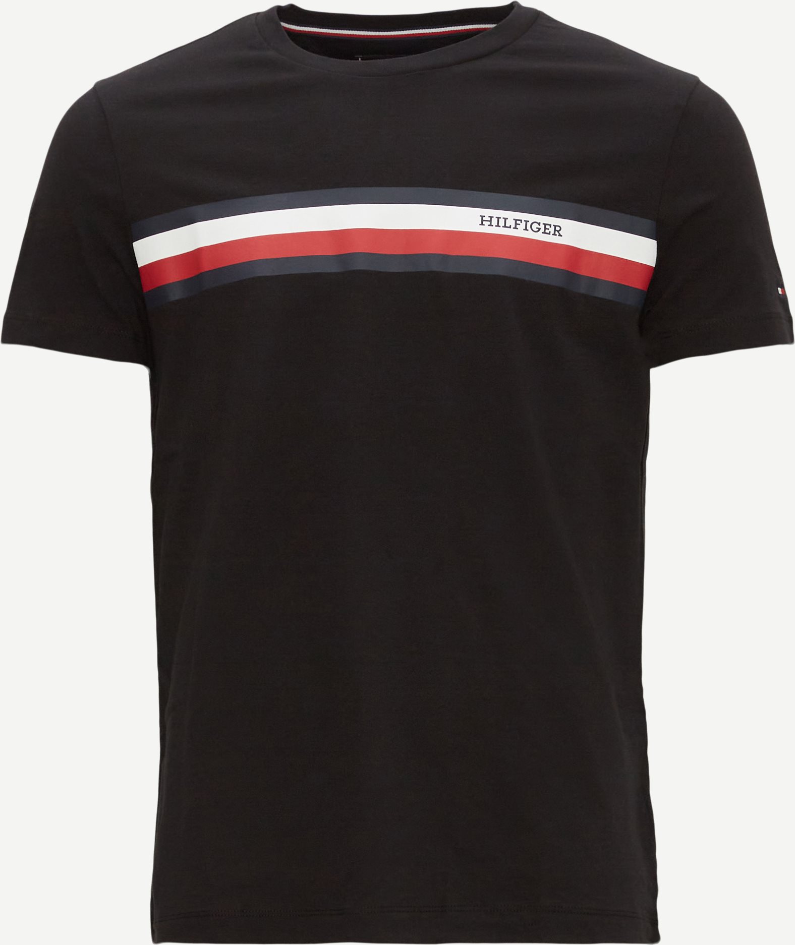 Tommy Hilfiger T-shirts 32119 RWB MONOTYPE CHEST STRIPE Sort