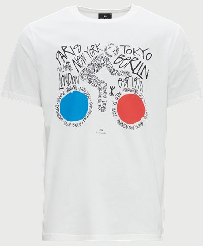PS Paul Smith T-shirts 011R-LP4055 REG FIT TSHIRT CYCLIST Hvid