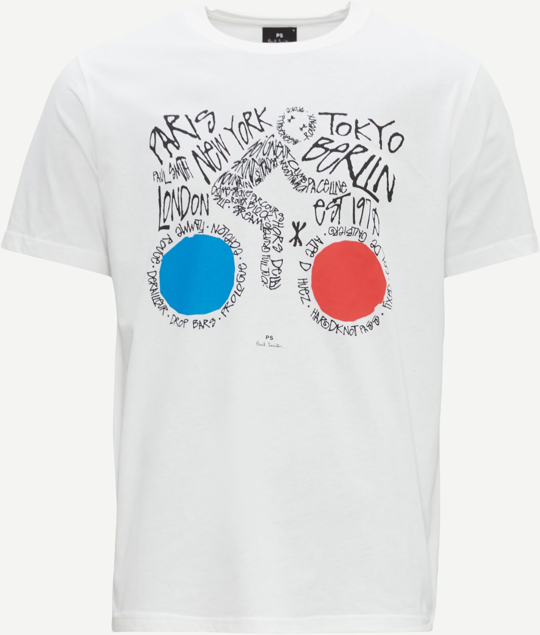 PS Paul Smith T-shirts 011R-LP4055 REG FIT TSHIRT CYCLIST Vit