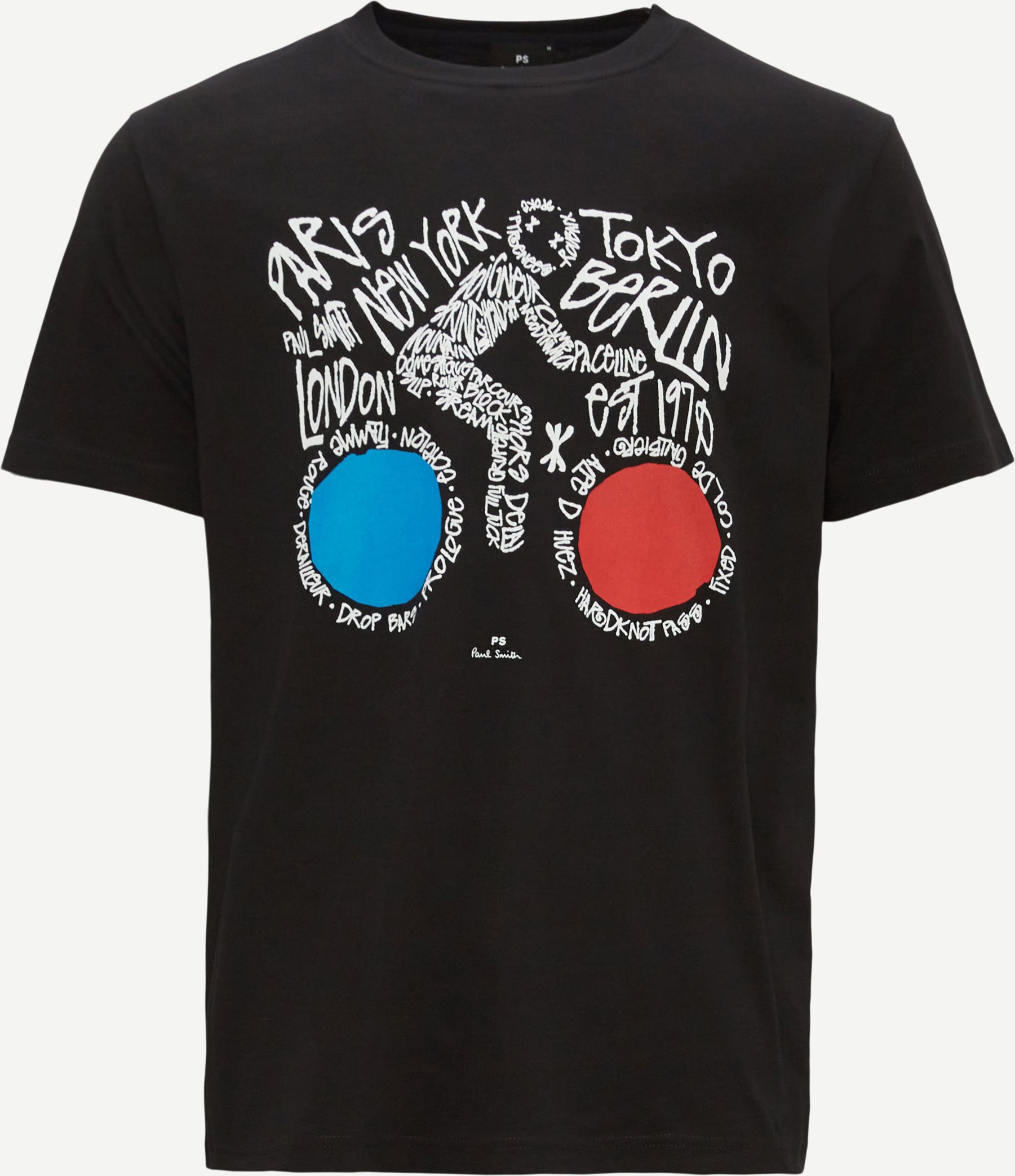 PS Paul Smith T-shirts 011R-LP4055 REG FIT TSHIRT CYCLIST Sort