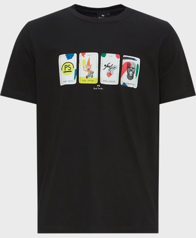 PS Paul Smith T-shirts 011R-LP4253 MENS REG FIT T SHIRT PS TAROT Sort