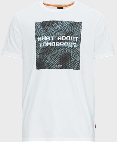 BOSS Casual T-shirts 50503552 TEMESSAGE Hvid