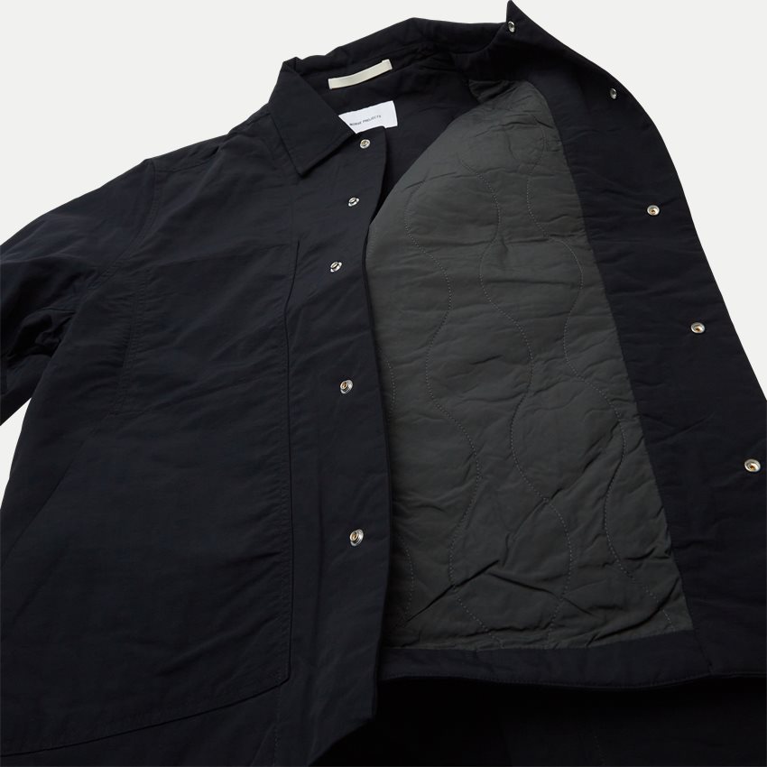 Norse Projects Jackets N50-0257 PELLE WAXED NYLON INSULATED NAVY