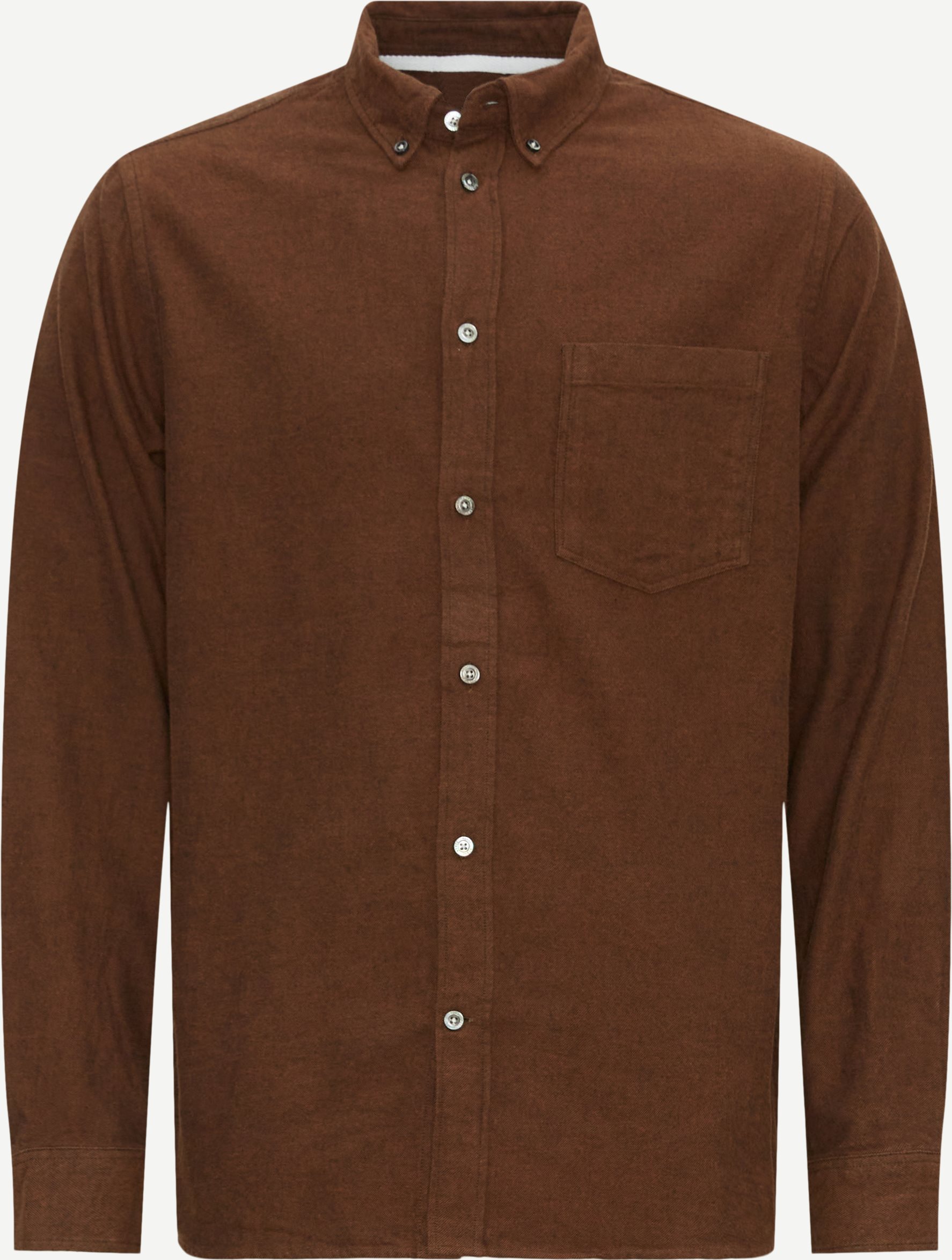 Norse Projects Shirts N40-0594 ANTON ORGANIC FLANNEL Brown