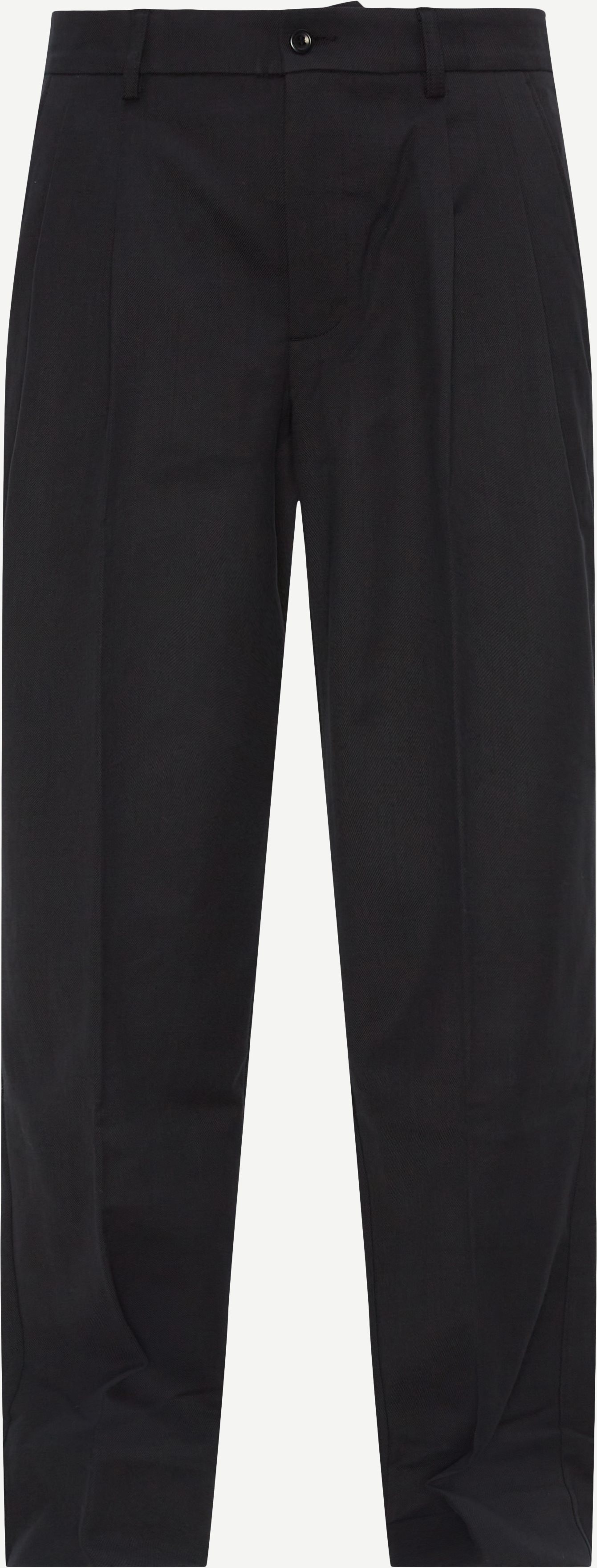 Norse Projects Trousers N25-0395 BENN RELAXED COTTON WOOL TWILL Black