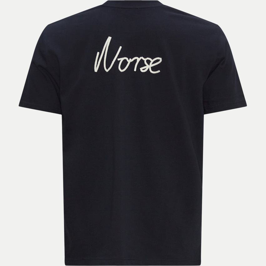 Norse Projects T-shirts N01-0648 JOHANNES ORGANIC CHAIN STITCH NAVY