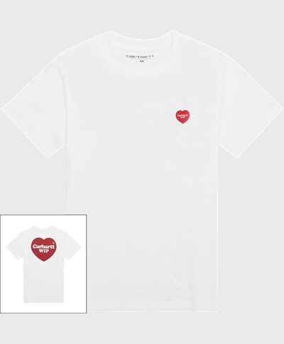 Carhartt WIP T-shirts S/S DOUBLE HEART T-SHIRT  I032155 Vit