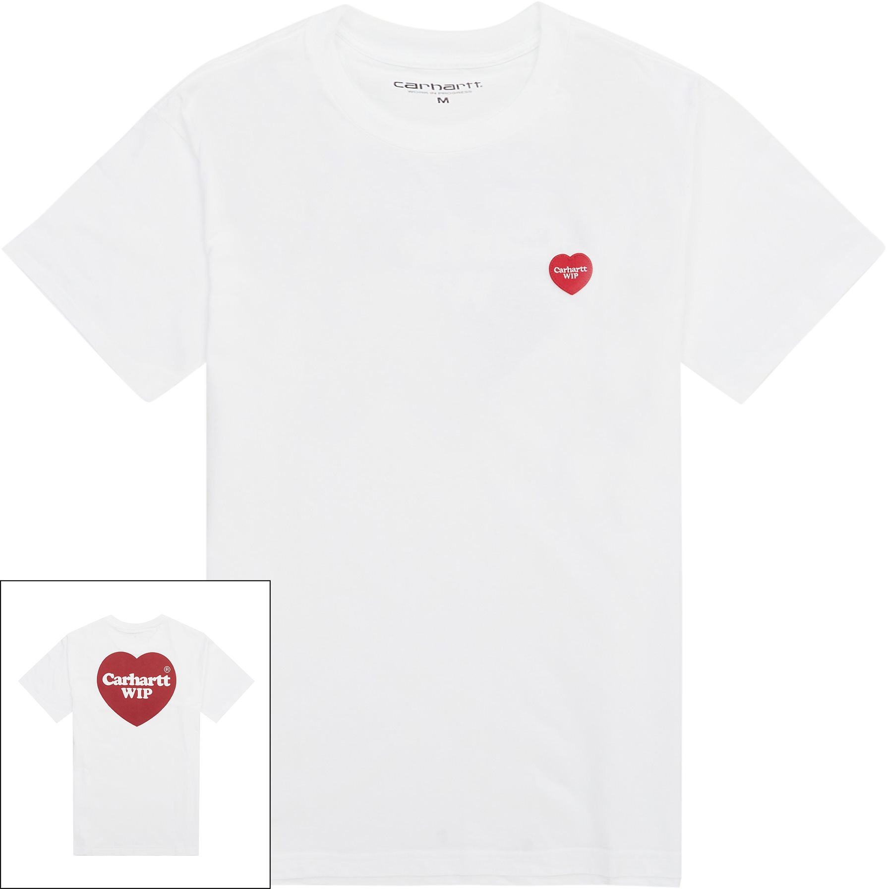 Carhartt WIP T-shirts S/S DOUBLE HEART T-SHIRT  I032155 Hvid