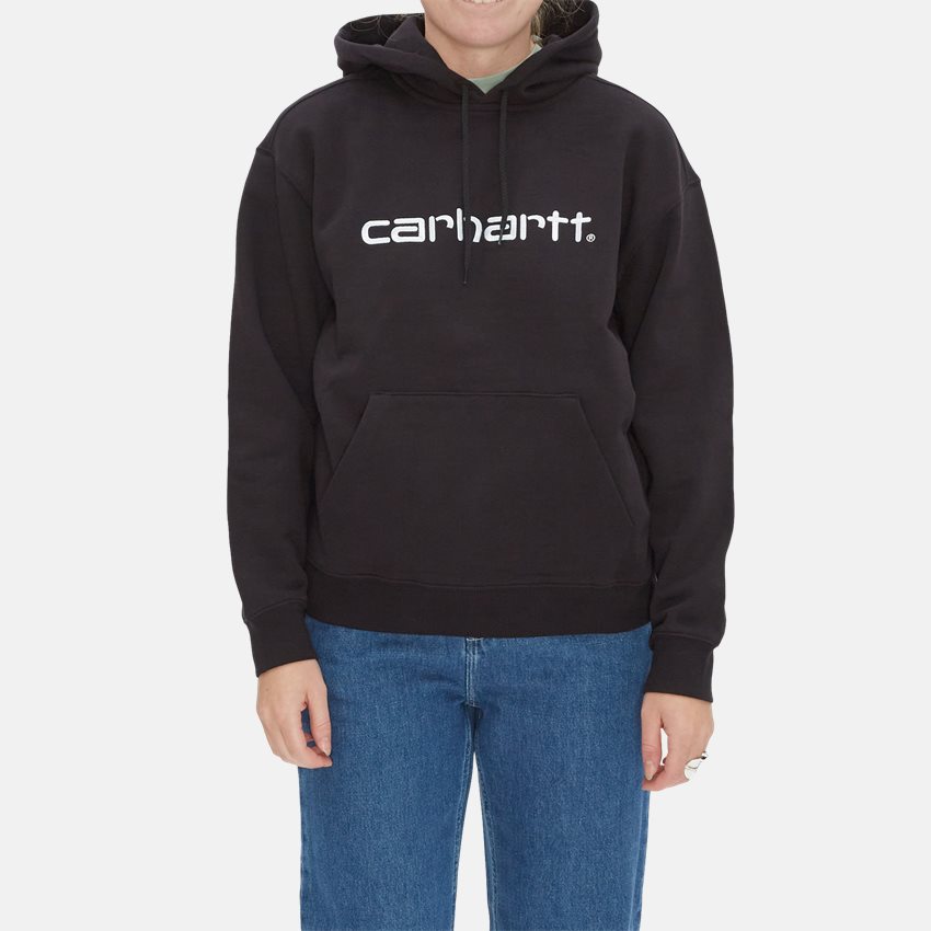 Carhartt WIP Women Sweatshirts W HOODED CARHARTT SWEATSHIRT I027476 BLACK