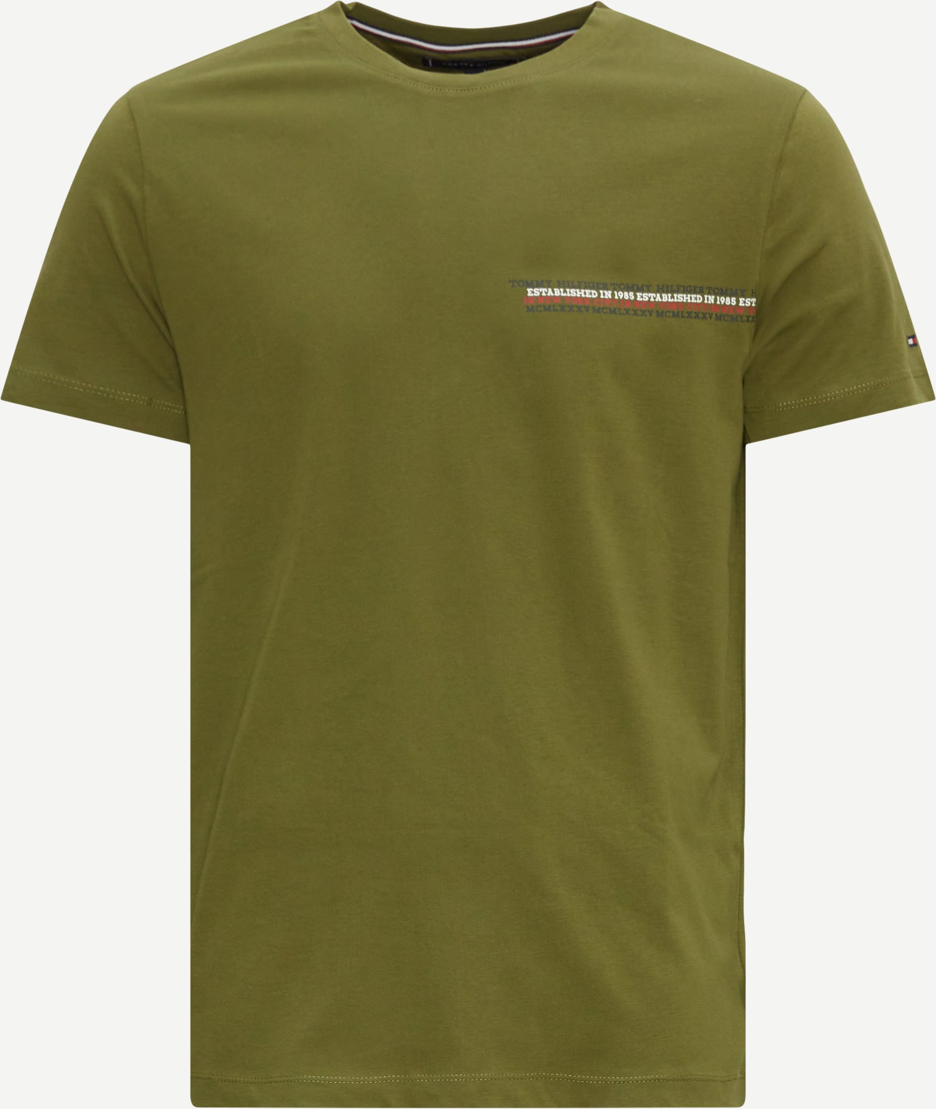 Tommy Hilfiger T-shirts 32595 SMALL CHEST STRIPE MONOTYPE Green