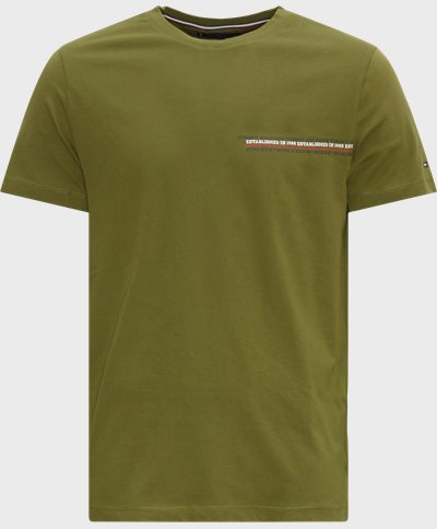 Tommy Hilfiger T-shirts 32595 SMALL CHEST STRIPE MONOTYPE Grön