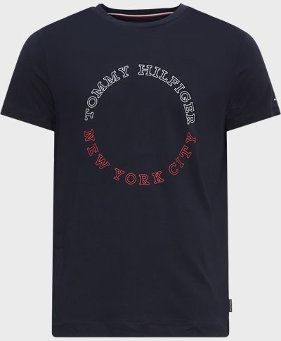 Tommy Hilfiger T-shirts 32602 MONOTYPE ROUNDLE TEE Blå