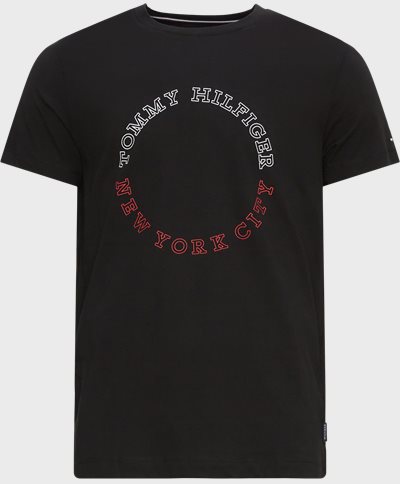 Tommy Hilfiger T-shirts 32602 MONOTYPE ROUNDLE TEE Svart