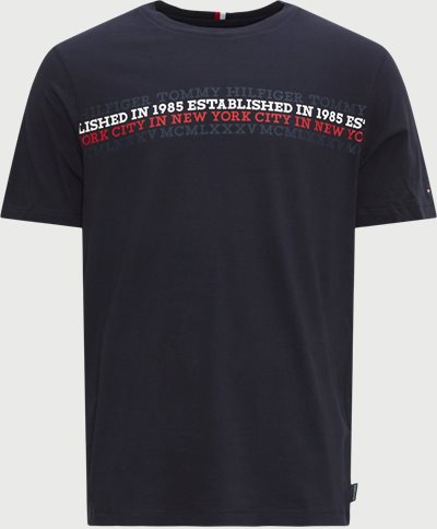 Tommy Hilfiger T-shirts 32618 CENTER CHEST STRIPE TEE Blue