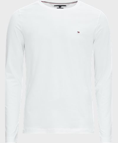 Tommy Hilfiger T-shirts 10804 STRETCH SLIM FIT LS TEE Hvid