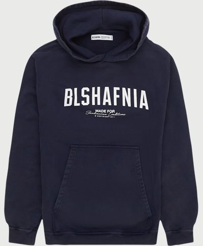 BLS Sweatshirts BACKSTAGE HOODIE WASHED 202308074 Blå