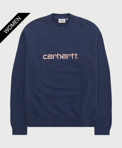 Carhartt WIP Women Sweatshirts W CARHARTT SWEAT I032694 Blå