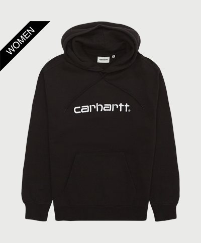 Carhartt WIP Women Sweatshirts W HOODED CARHARTT SWEATSHIRT I032695 Svart