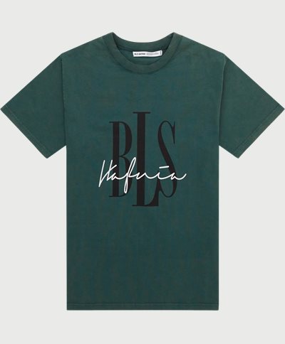 BLS T-shirts OUTLINE LOGO WASHED TEE 202308020 Grøn