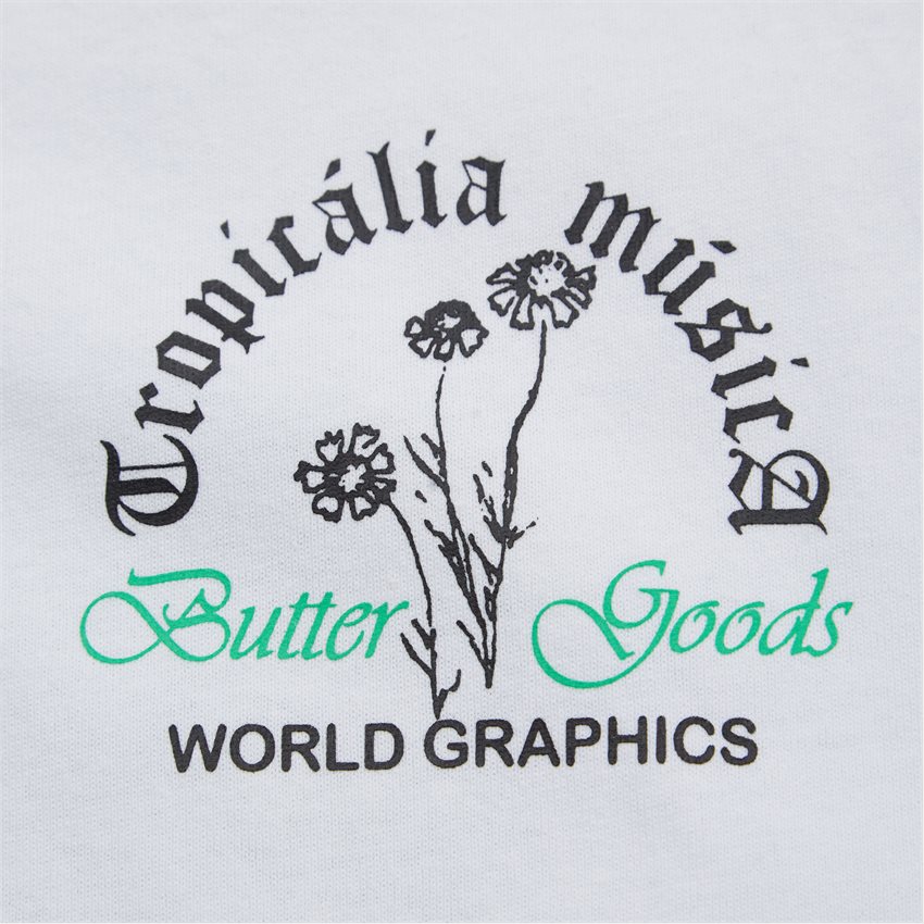 Butter Goods T-shirts TROPICALIA TEE HVID