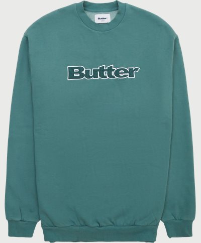 Butter Goods Sweatshirts CORD LOGO CREW Green