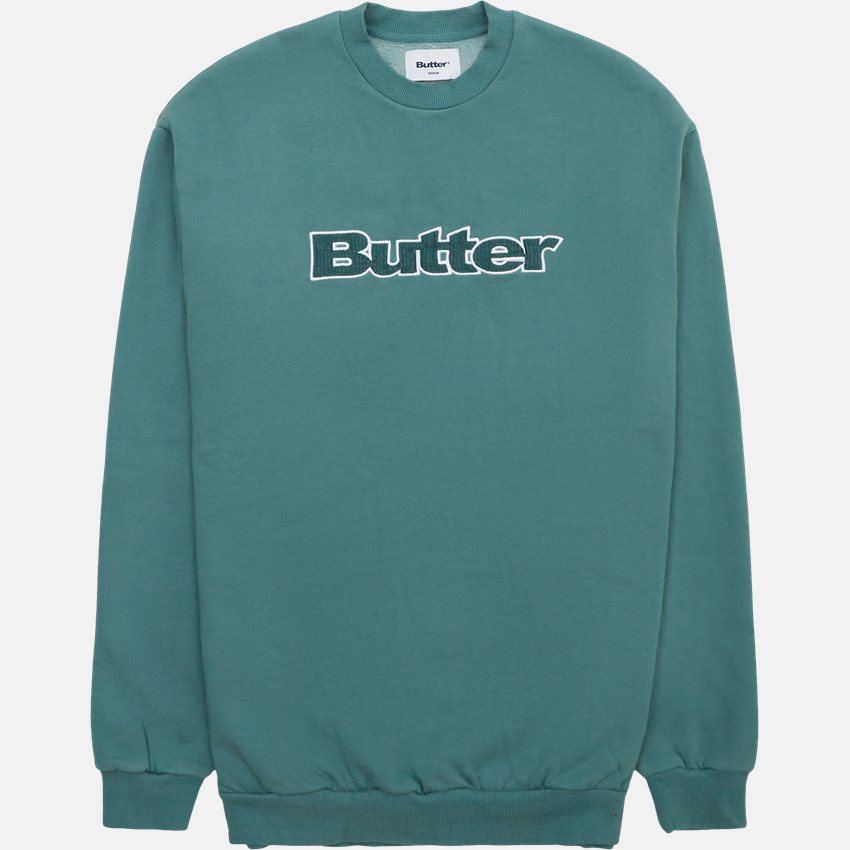 Butter Goods Sweatshirts CORD LOGO CREW GRØN