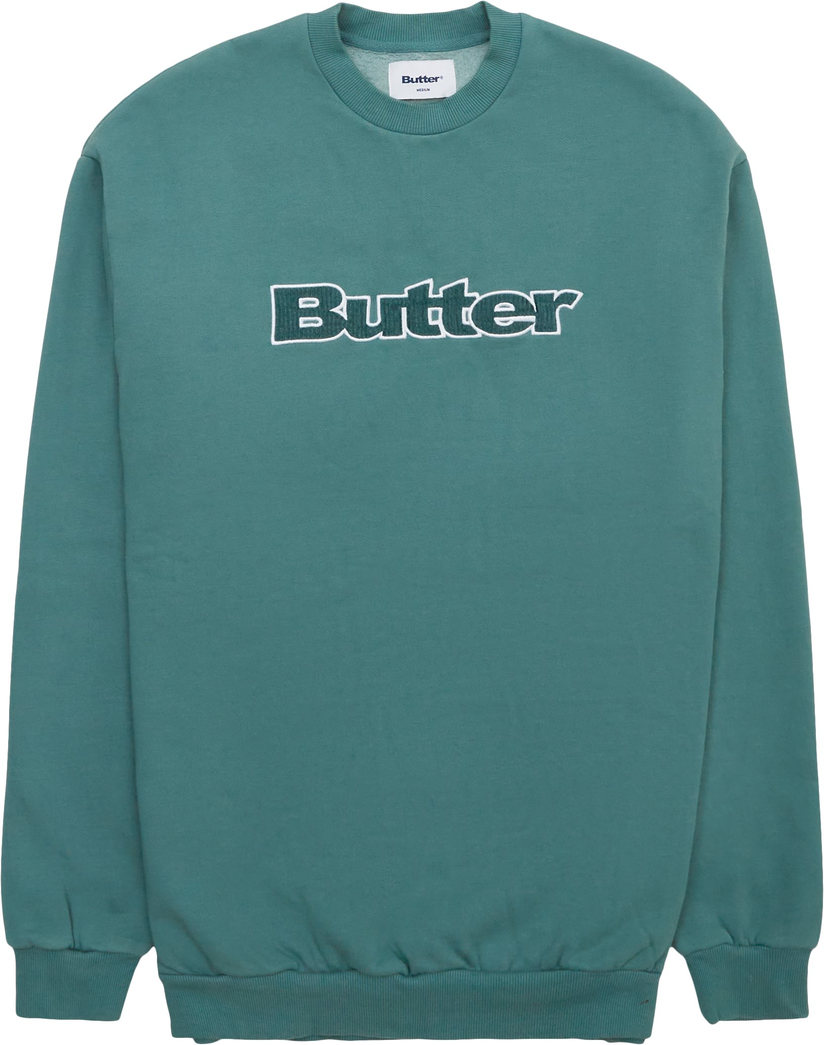 Butter Goods Sweatshirts CORD LOGO CREW Grön