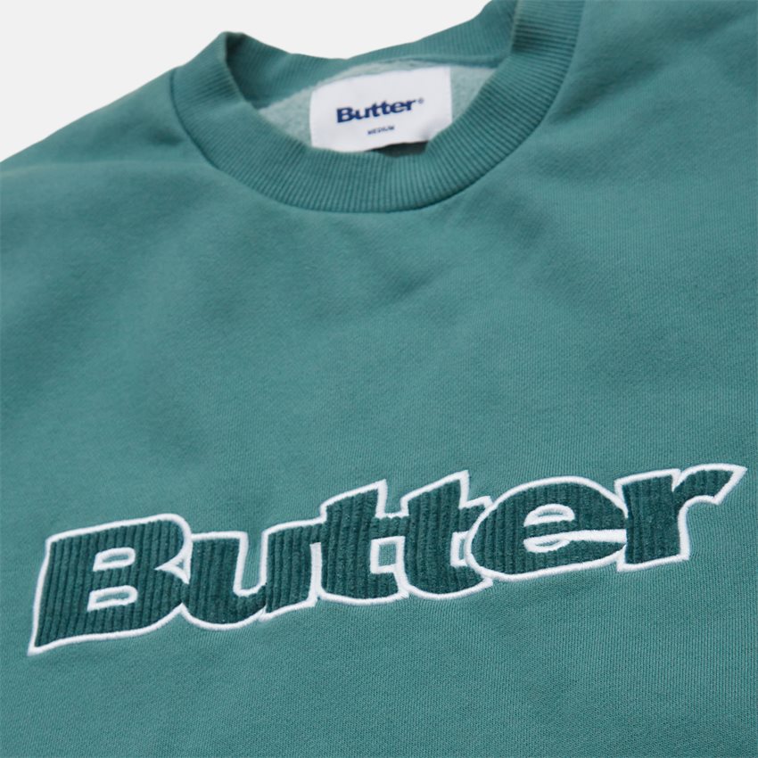 Butter Goods Sweatshirts CORD LOGO CREW GRØN