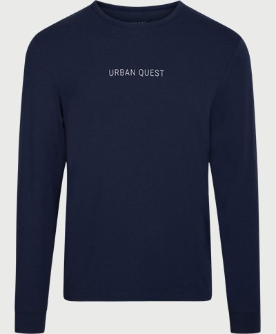 URBAN QUEST T-shirts 1320 BAMBOO LS TEE Blå
