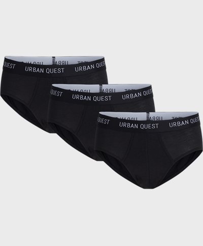 URBAN QUEST Underwear 1390 3-PACK BAMBOO BRIEF Black