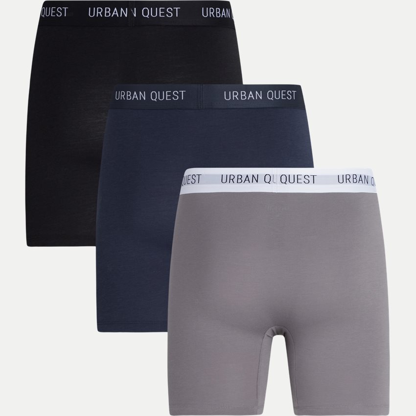 URBAN QUEST Underkläder 1420 3-PACK LONG LEG BAMBOO TIGHTS SORT/NAVY/GRÅ