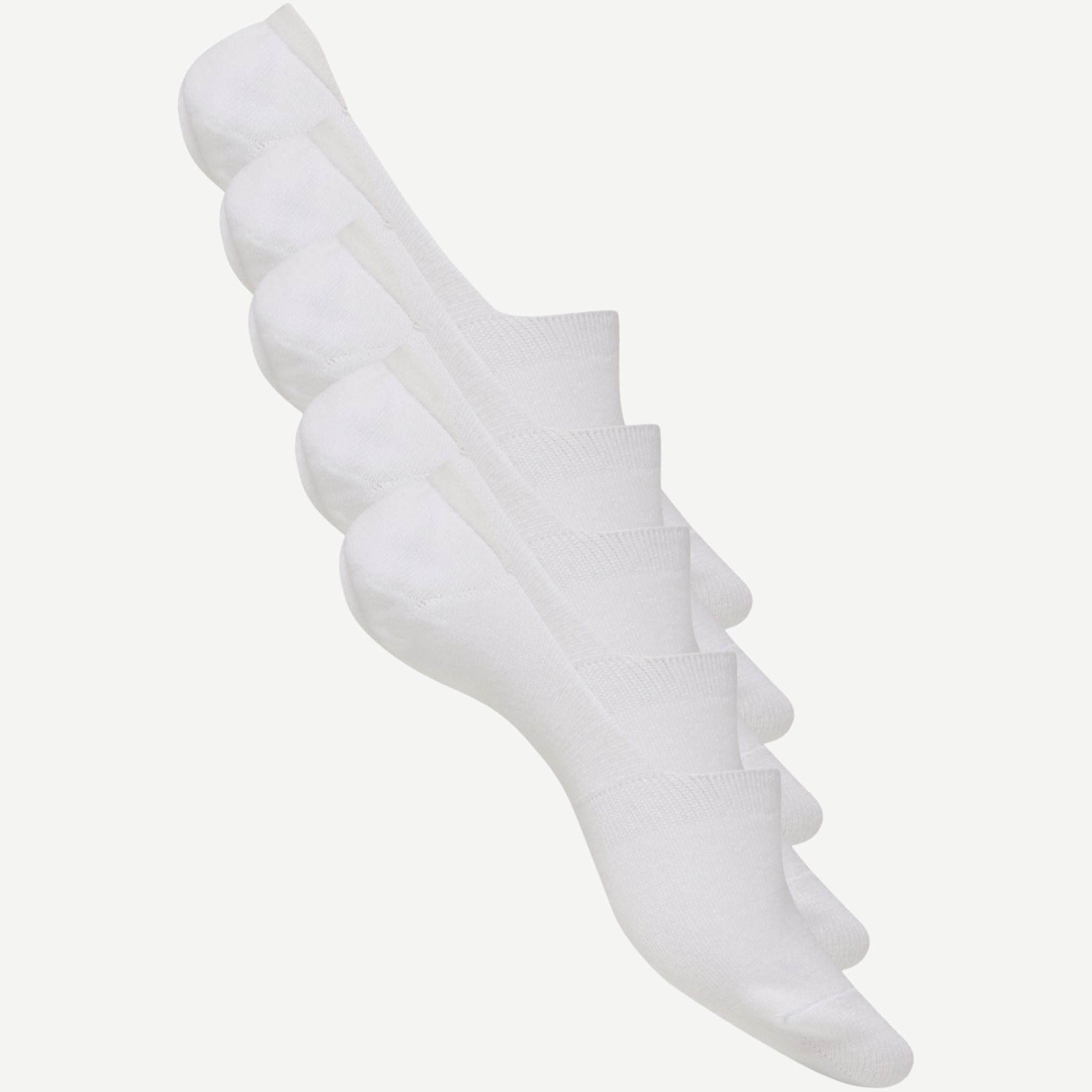 URBAN QUEST Socks 1431 5-PACK BAMBOO NO SHOW SOCKS White
