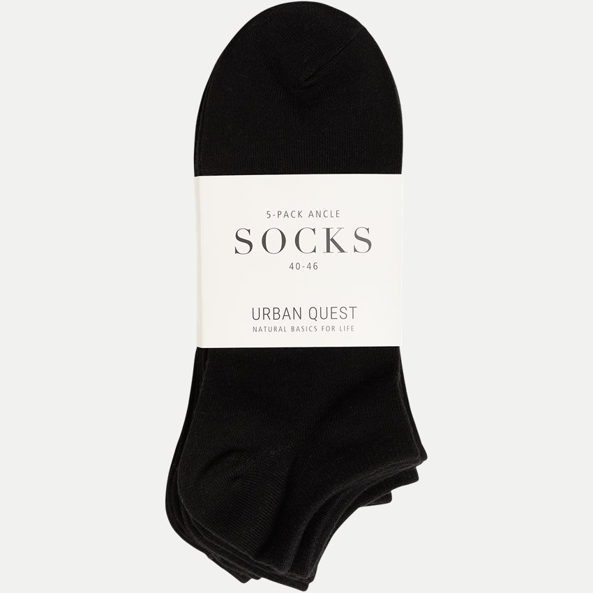 URBAN QUEST Socks 1440 5-PACK BAMBOO FOOTIE SORT